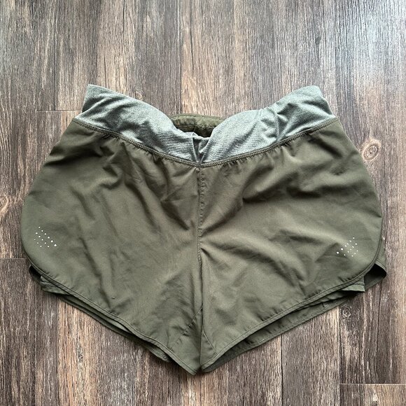 Olive Green Athletic Running Shorts - Size Medium - Picture 1 of 3